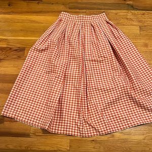 Orange Gingham skirt by Beriqisu